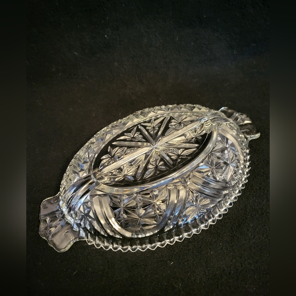 Vintage Anchor Hocking Stars and Bars relish dish - Picture 3 of 9